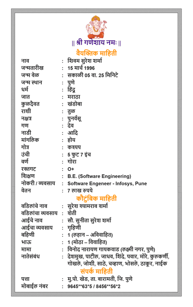 Best Marriage Biodata Designs - Multi-language support